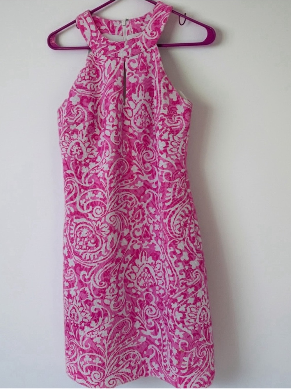 Vince Camuto Pink Damask Paisley Halter Sheath Dress 6⁠